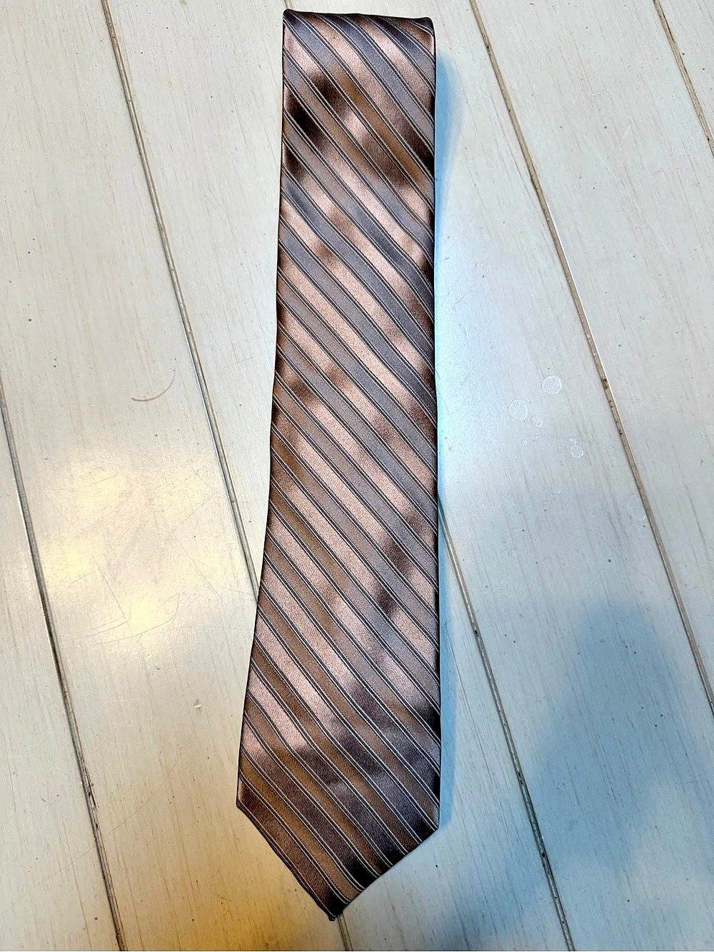Calvin Klein Striped Tie in Brown & Gray Like New
